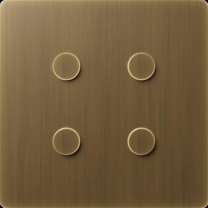 Alisse keypad in aged brass with four round buttons