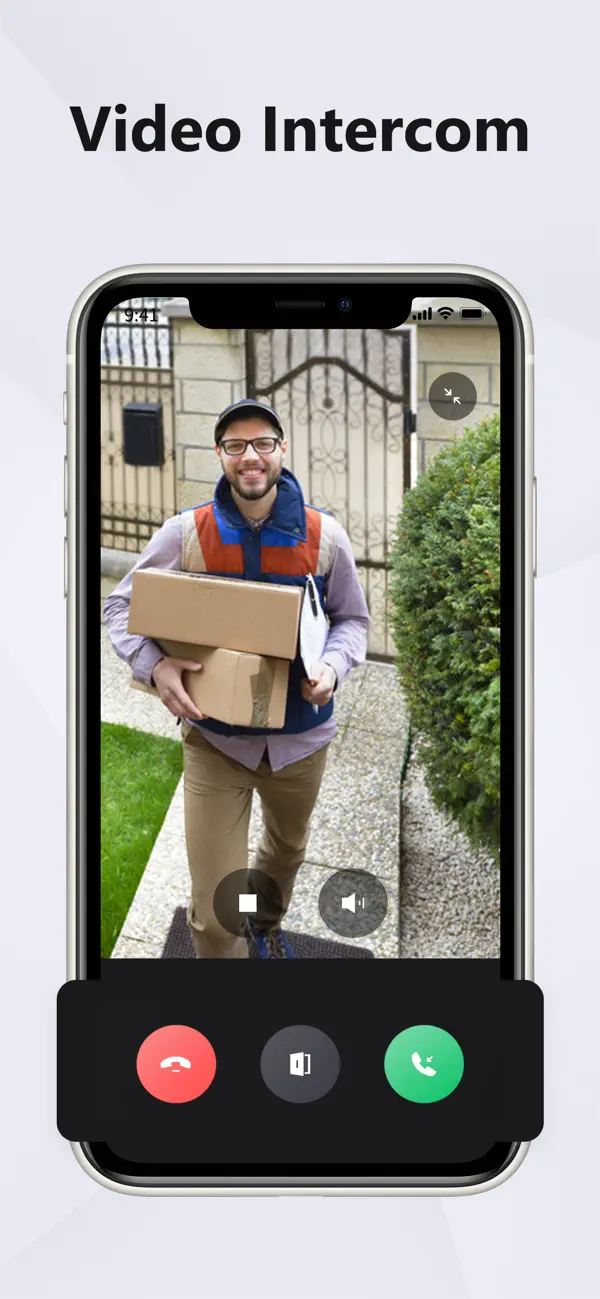 Hik-Connect app — answering a video intercom call