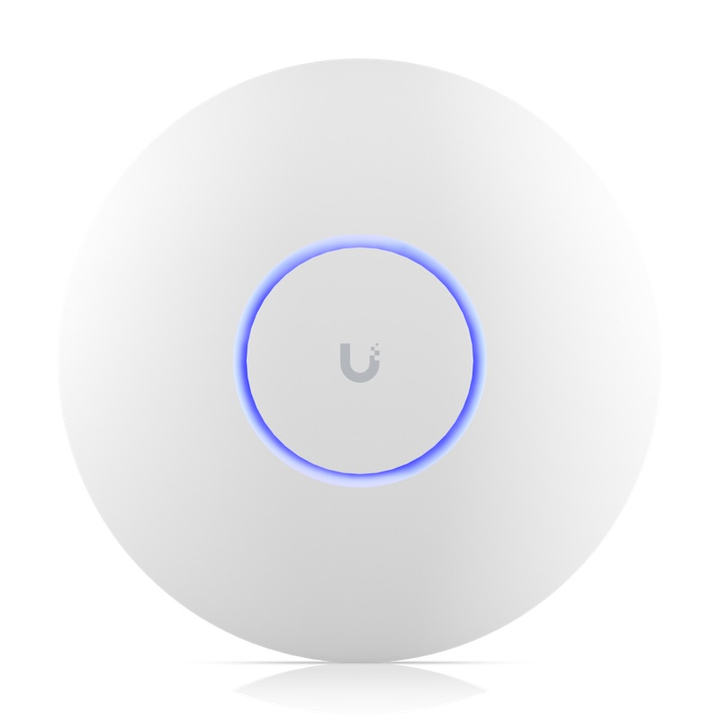 Ubiquiti UniFi Wi-Fi 7 ceiling access point seen from below